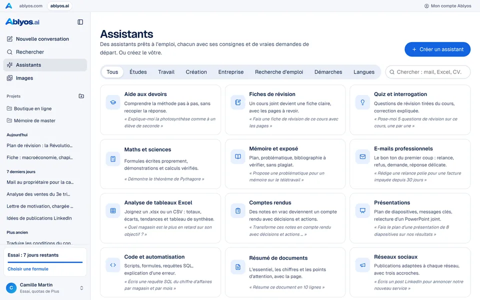 Des assistants qui savent quoi demander